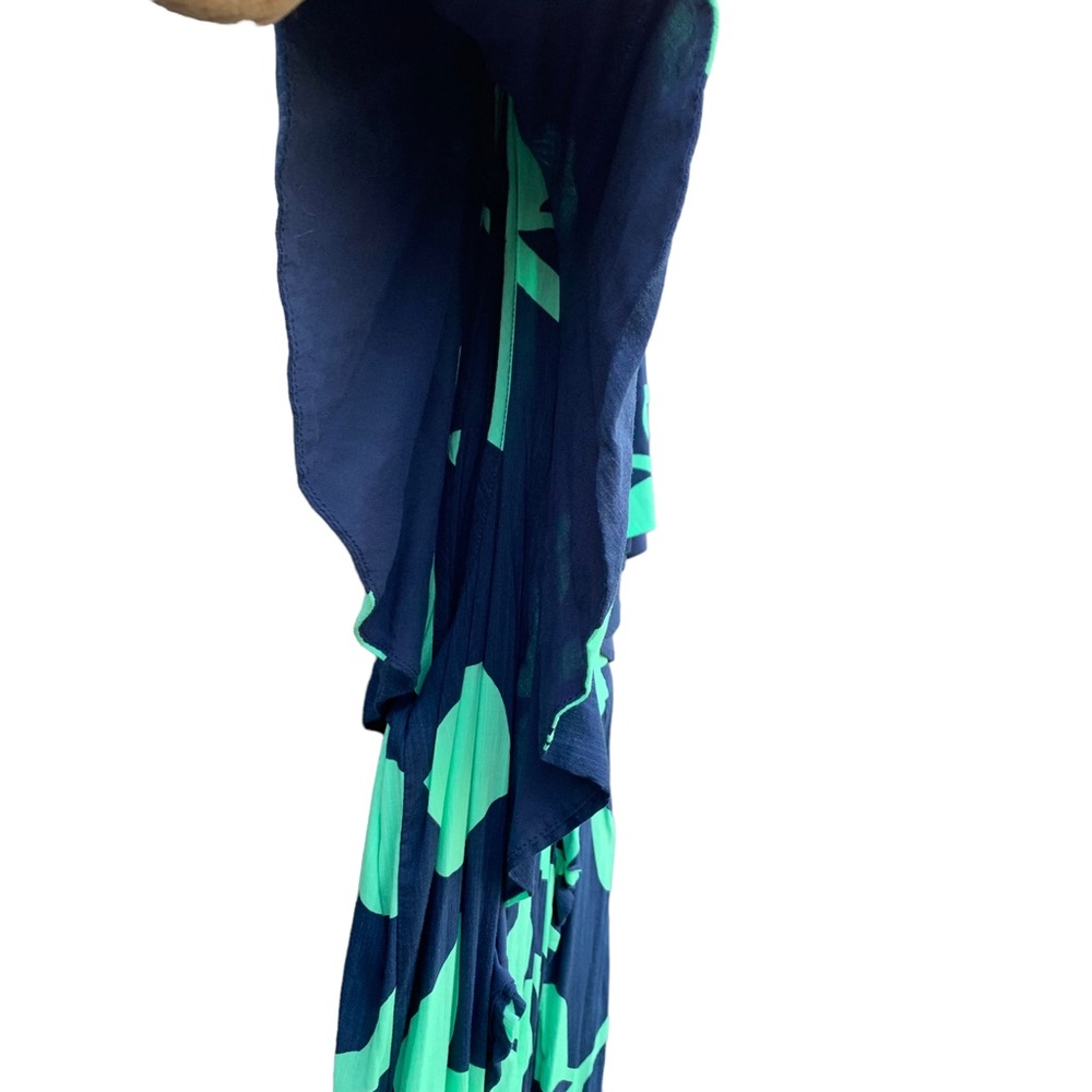 ANTHROPOLOGIE MAEVE Cassandra Blue Green Floral Flutter Sleeves Maxi Dress Sz M - Picture 7 of 15